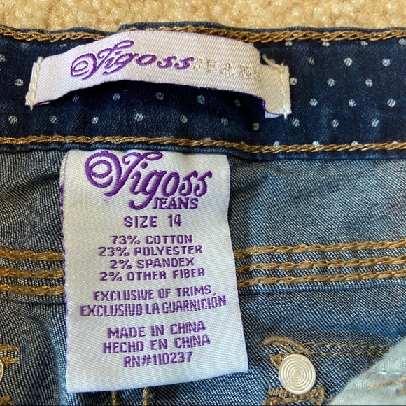 Vigoss Polka Dot Cuffed Denim Shorts - Picture 4 of 7